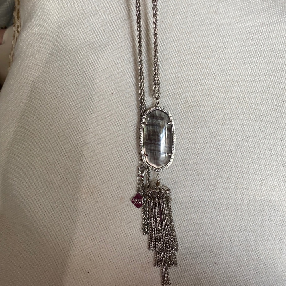 Kendra Scott black mother of pearl necklace!